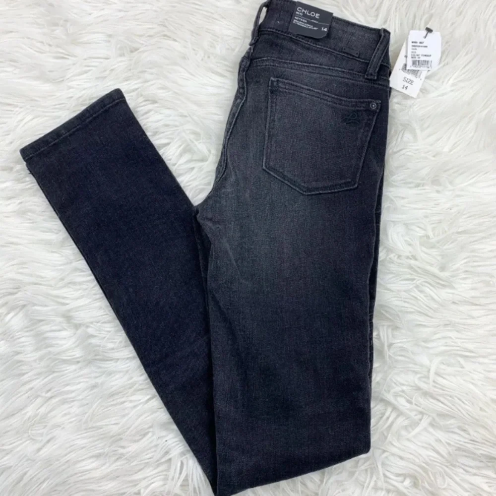 𝅺DL1961 Chloe Moto Skinny Jeans Girl 14 Torque